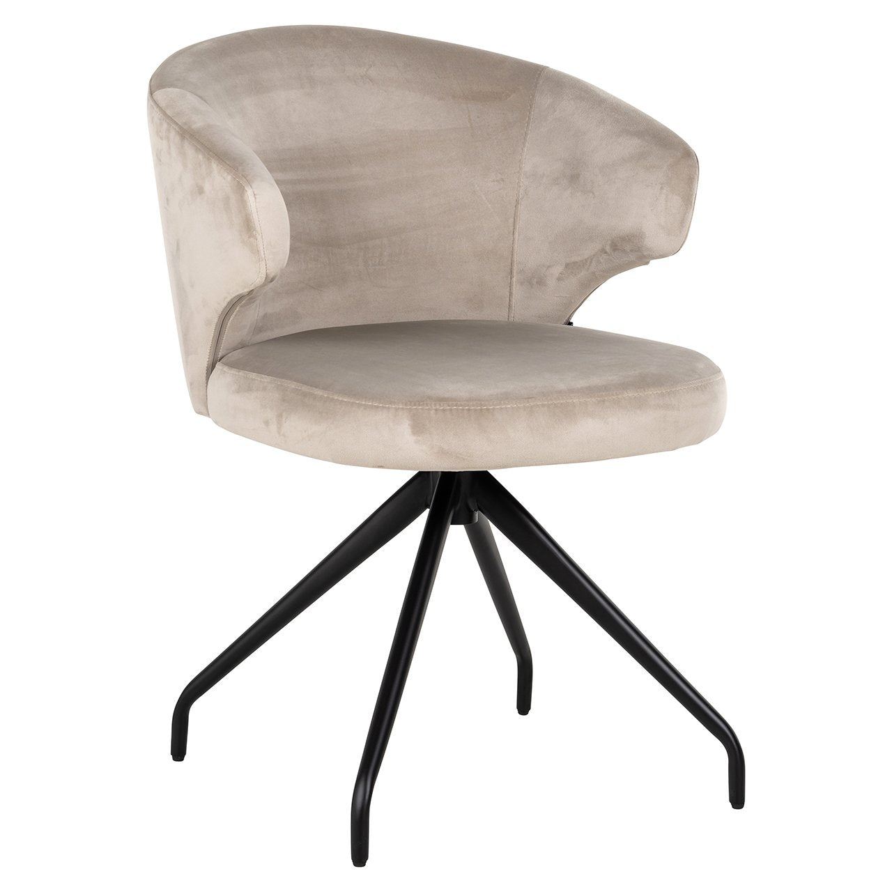 Draaistoel Milly khaki fluweel (Quartz Khaki 903)