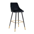 Barstoel Imani zwart fluweel (Quartz Black 800)