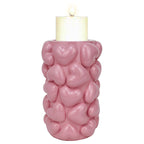 Kandelaar Emel harten groot (Roze)