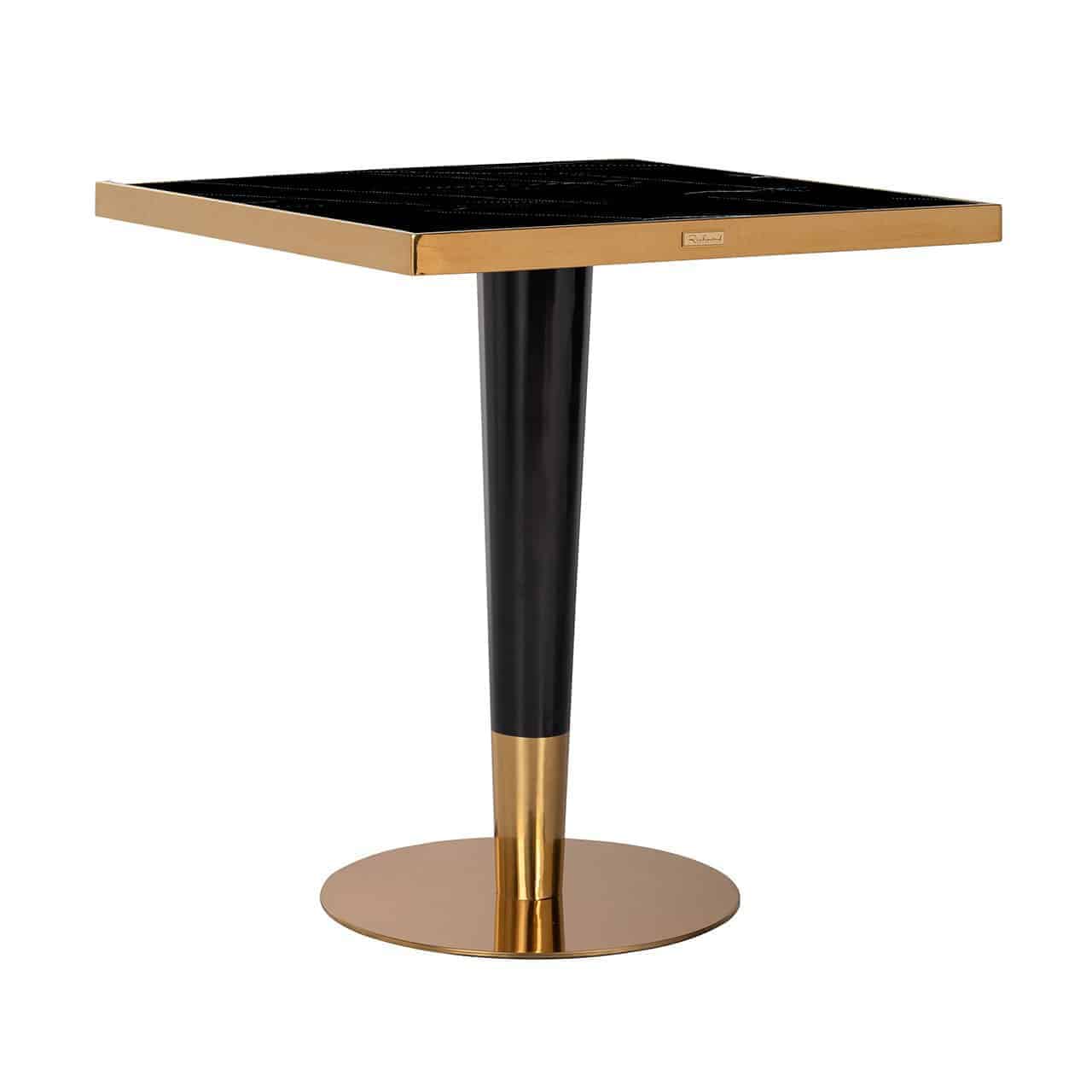 Bistrotafel Can Roca vierkant zwart 70x70 (Zwart/goud)