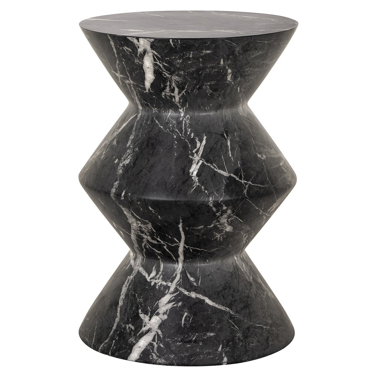Bijzettafel Bosco faux zwart marmer (Zwart)