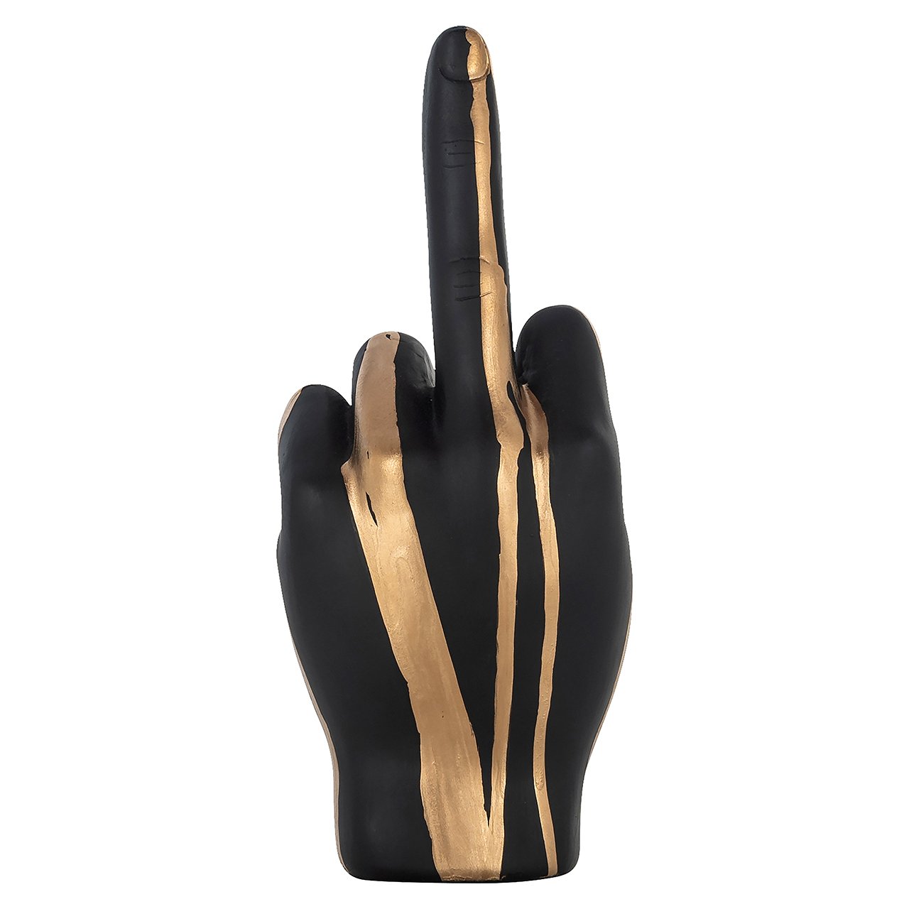 Deco object hand digitus (Zwart/goud)