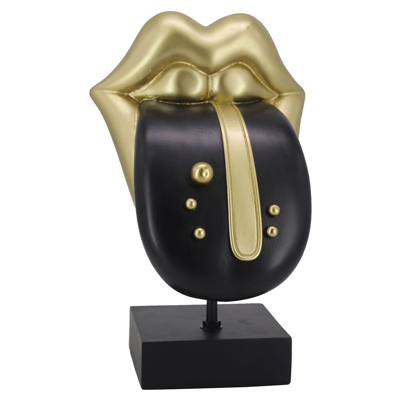Deco object Tongue (Zwart/goud)