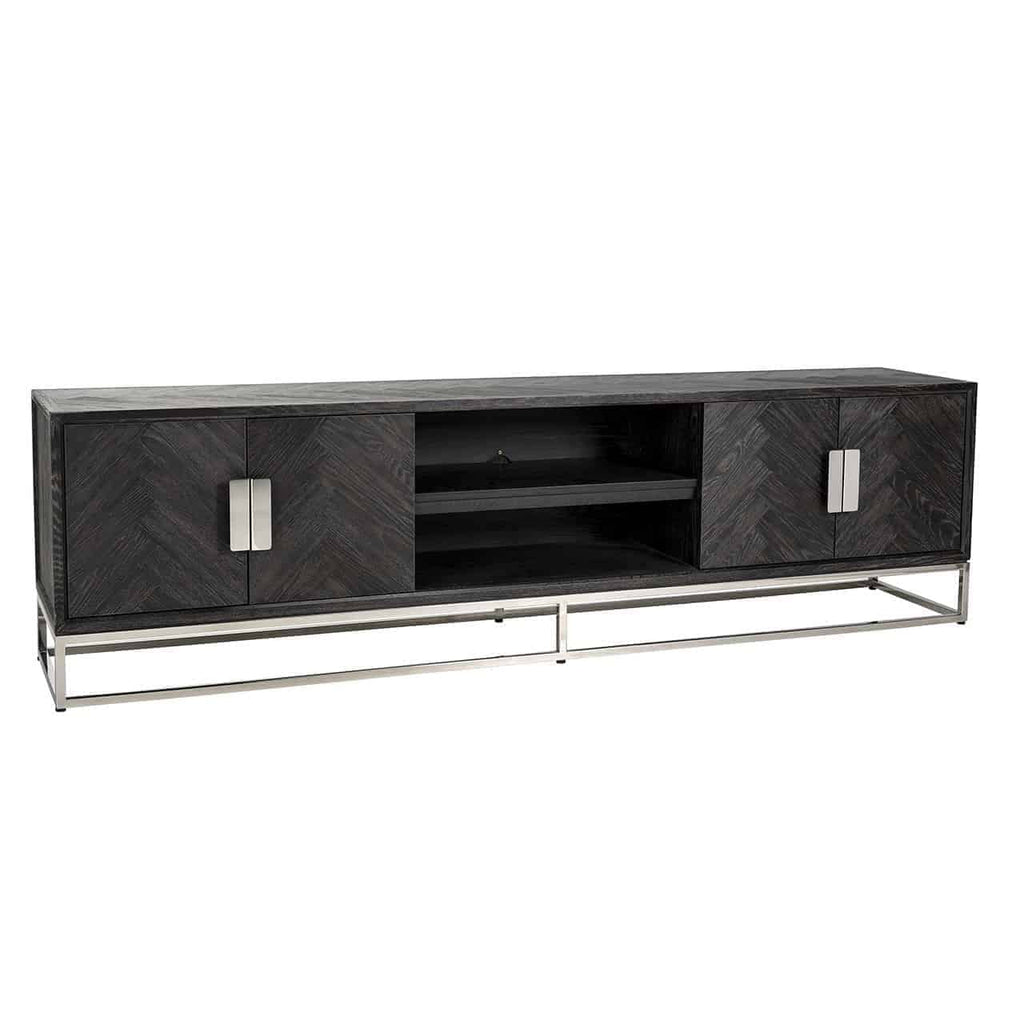 TV-meubel Blackbone zilver 4-deuren 220 (Zwart rustiek)
