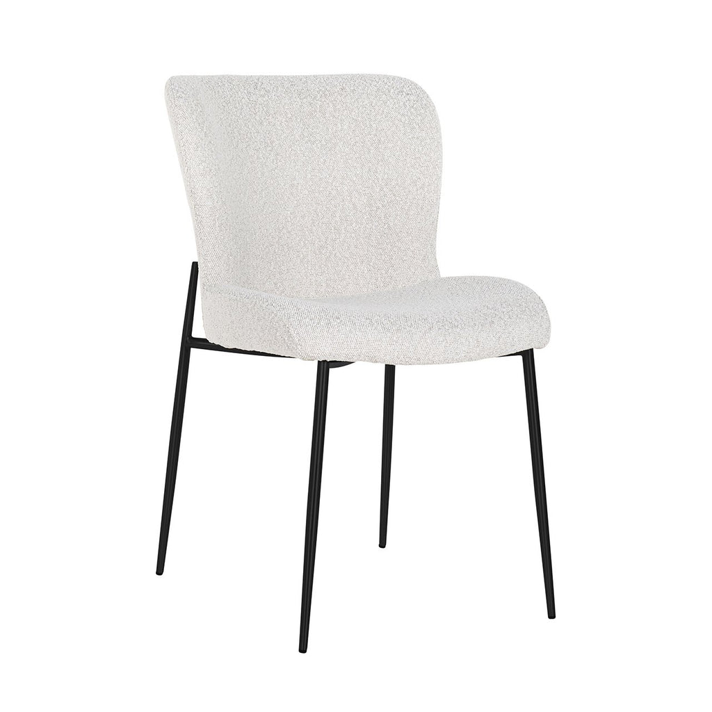 Stoel Darby wit bouclé / zwart (Kopenhagen 900 Bouclé Wit)