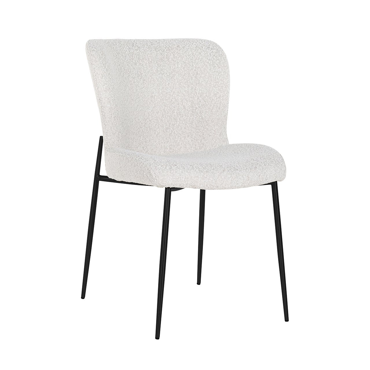 Stoel Darby wit bouclé / zwart (Kopenhagen 900 Bouclé Wit)