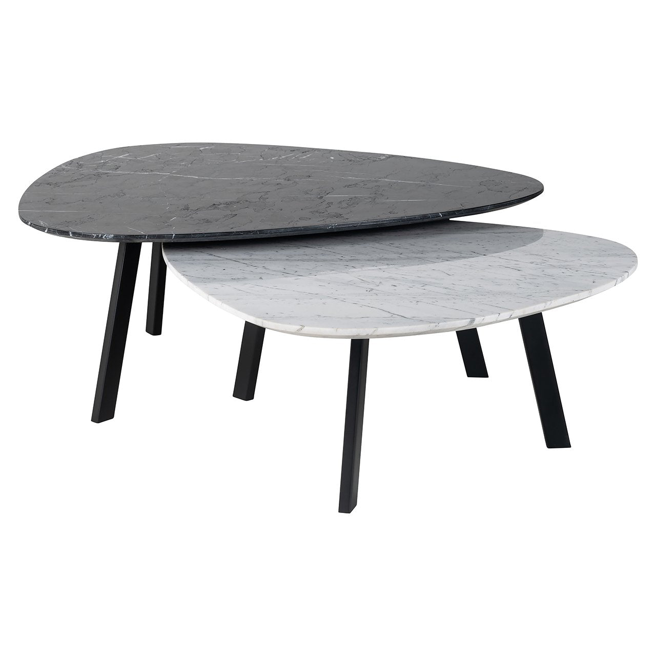 Salontafel Trocadero set van 2 (Zwart/wit)