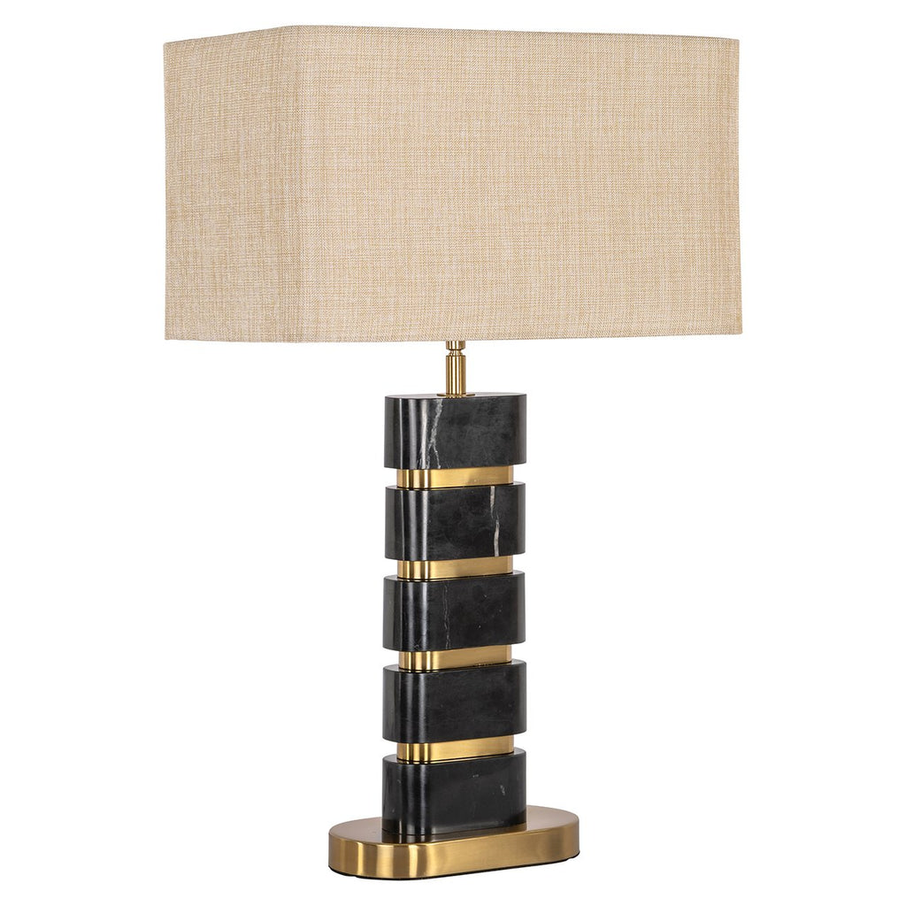Tafellamp Levina incl. lampenkap (Zwart/goud)
