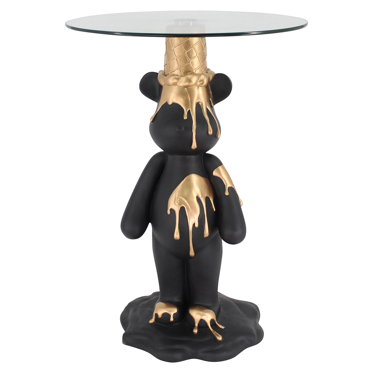 Bijzettafel IJsbeer (Zwart/goud)