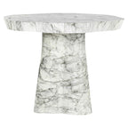 Eettafel Rockyard 140Ø nep wit marmer binnen/buiten (Wit)