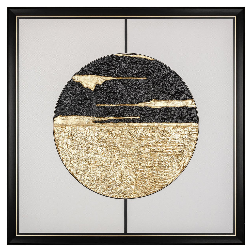 Wandkunst Maan (Zwart/goud)