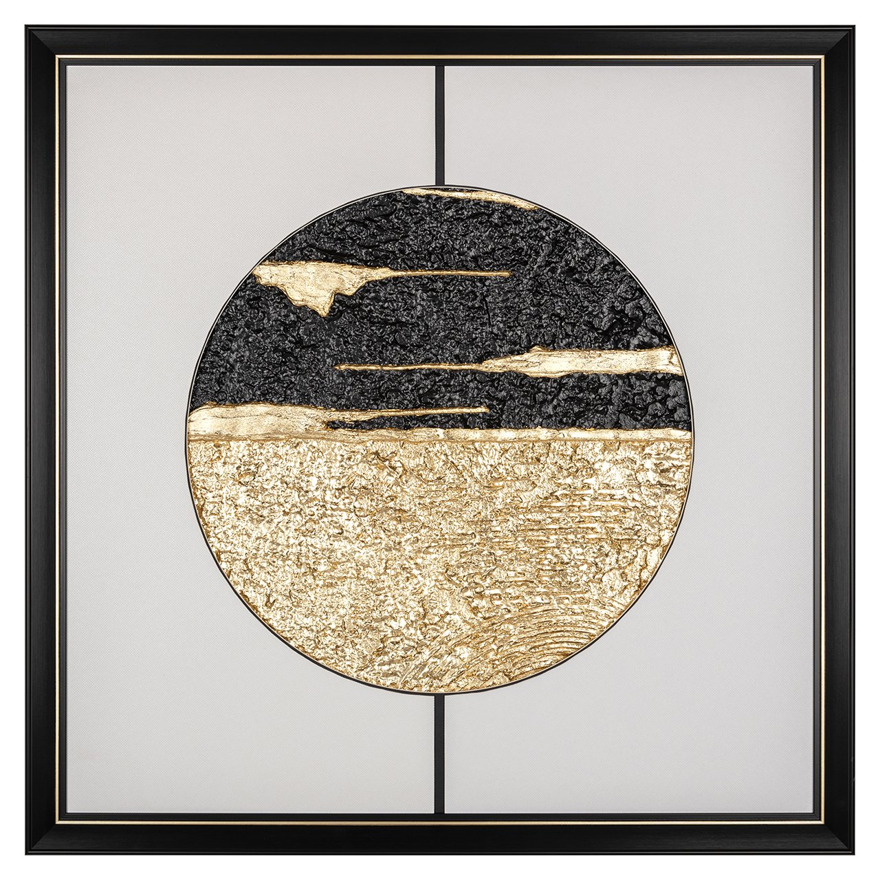 Wandkunst Maan (Zwart/goud)
