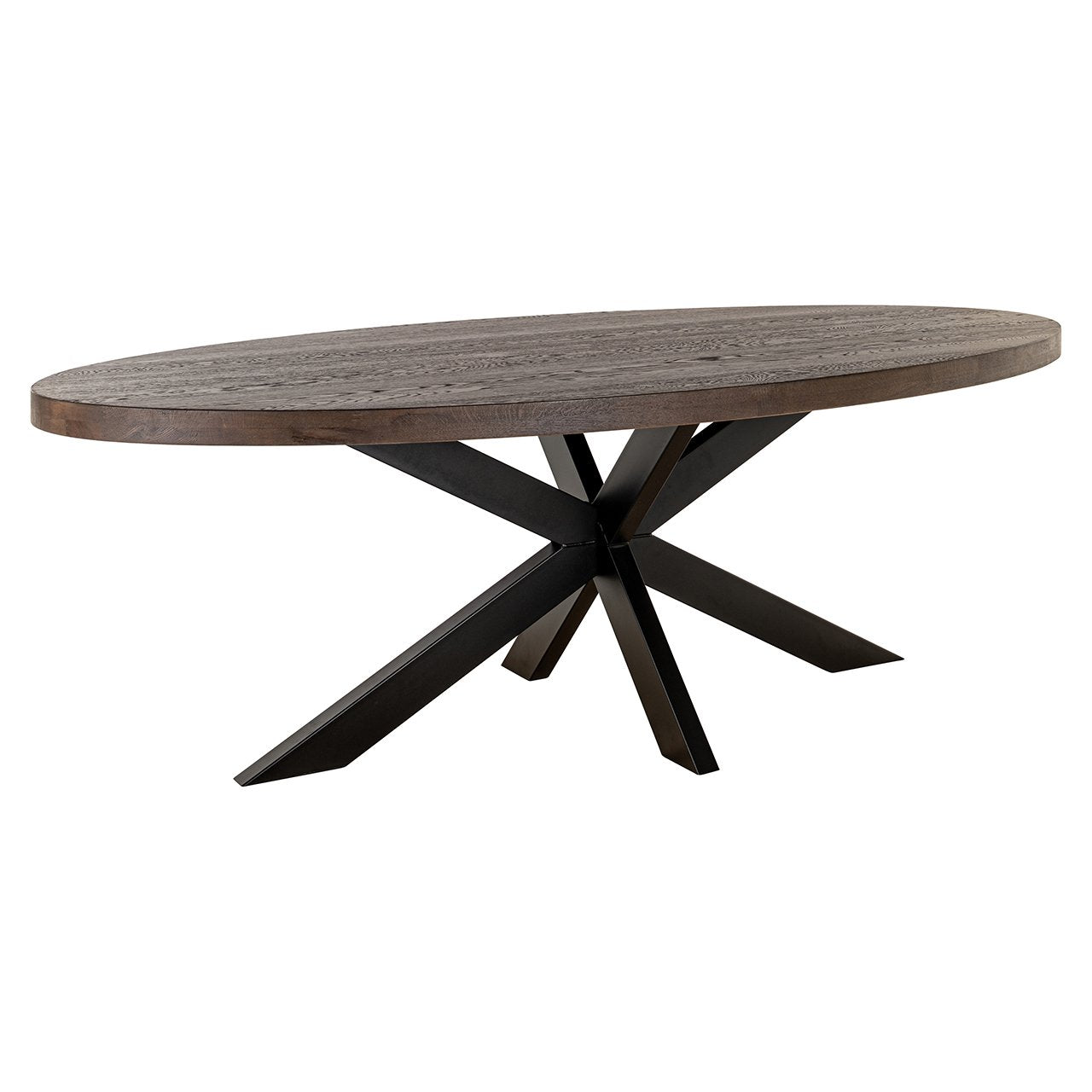 Eettafel Watson bruin 235 incl. spiderpoot zwart (Donkerbruin)