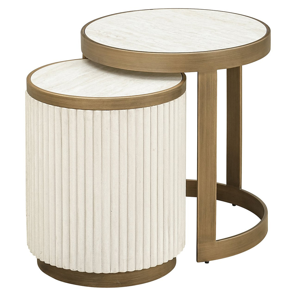 Bijzettafel Tivoli set van 2 (Wit)