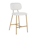 Counterstoel Xenia wit bouclé / geborsteld goud (Copenhagen 900 Bouclé White)