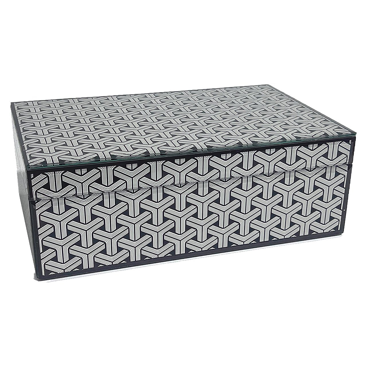 Opbergbox Feliz klein (Zwart/wit)