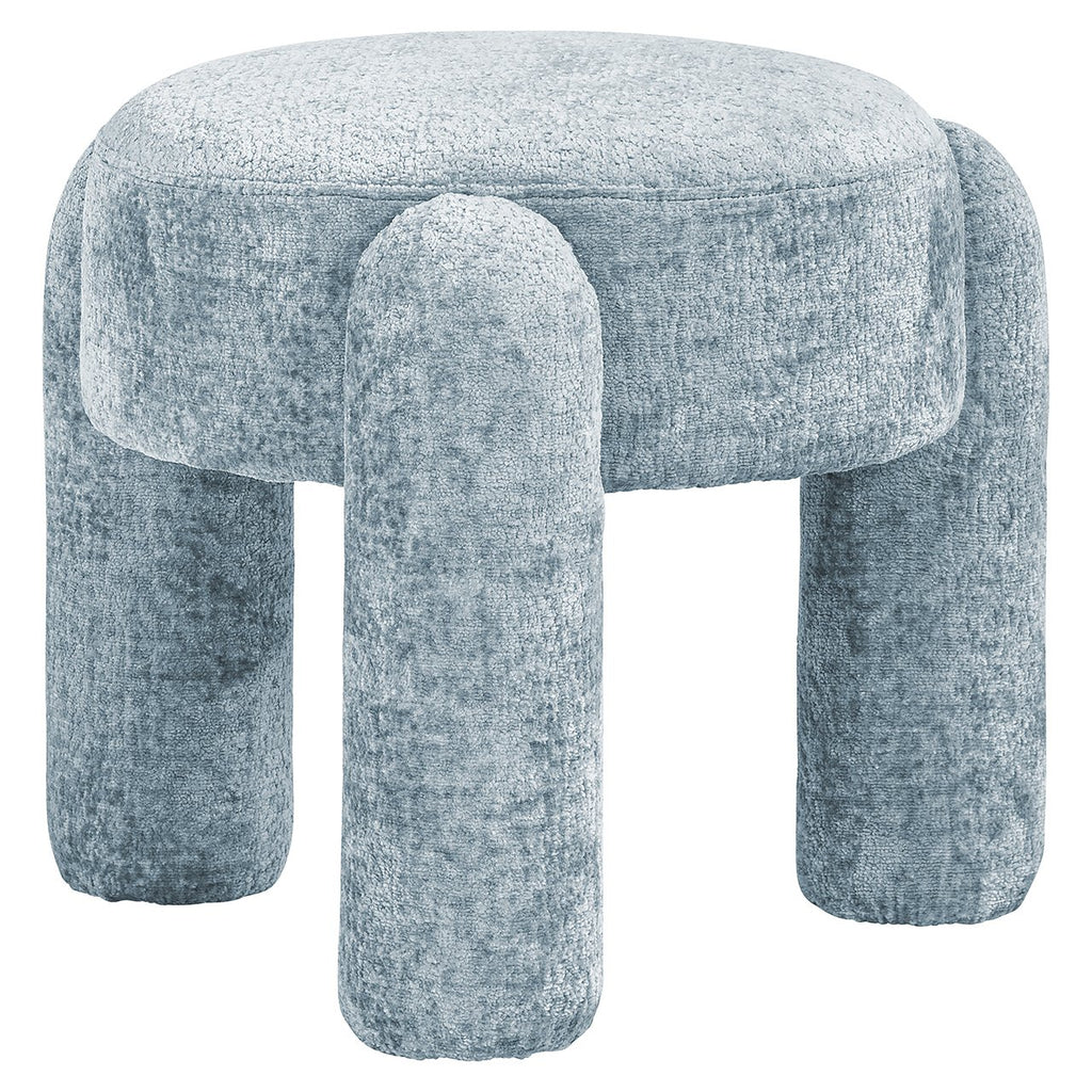 Poef Holly lichtblauw chenille (Bergen 602 Lichtblauw Chenille)