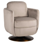 Draaifauteuil Turner khaki fluweel brandvertragend (FR-Quartz 903 Khaki)