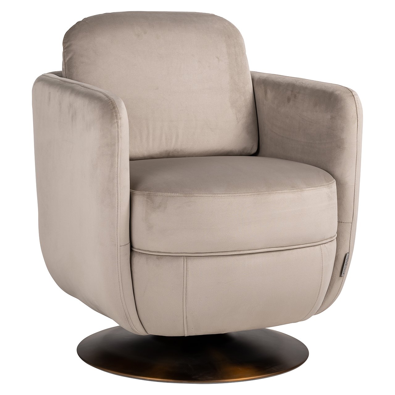 Draaifauteuil Turner khaki fluweel brandvertragend (FR-Quartz 903 Khaki)