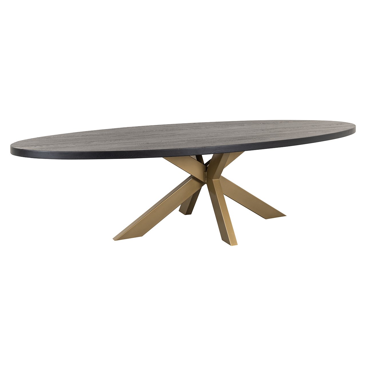 Eettafel Watson zwart 235 incl. spinpoot goud (Zwart)
