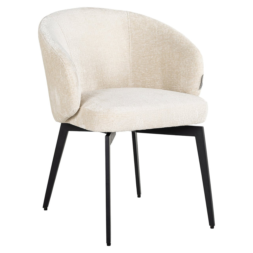 Stoel Amphara wit chenille brandvertragend (FR-Bergen 900 wit chenille)