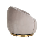 Draaifauteuil Jago khaki fluweel / geborsteld goud (Quartz Khaki 903)