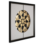 Wandkunst Zon (Zwart/goud)