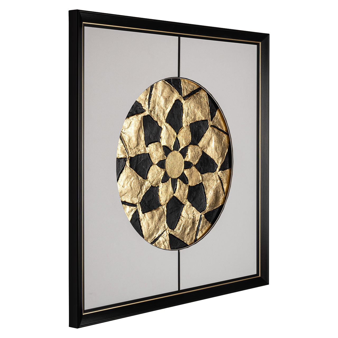 Wandkunst Zon (Zwart/goud)