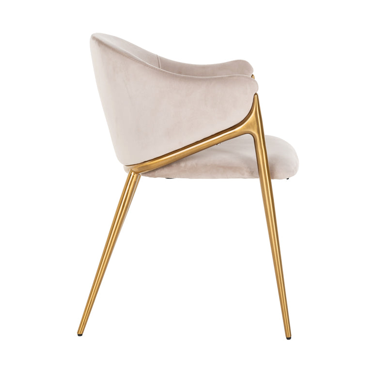 Stoel Gwen khaki fluweel brandvertragend (FR-Quartz 903 Khaki)