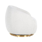 Draaifauteuil Jago wit bouclé / geborsteld goud (Copenhagen 900 Bouclé White)