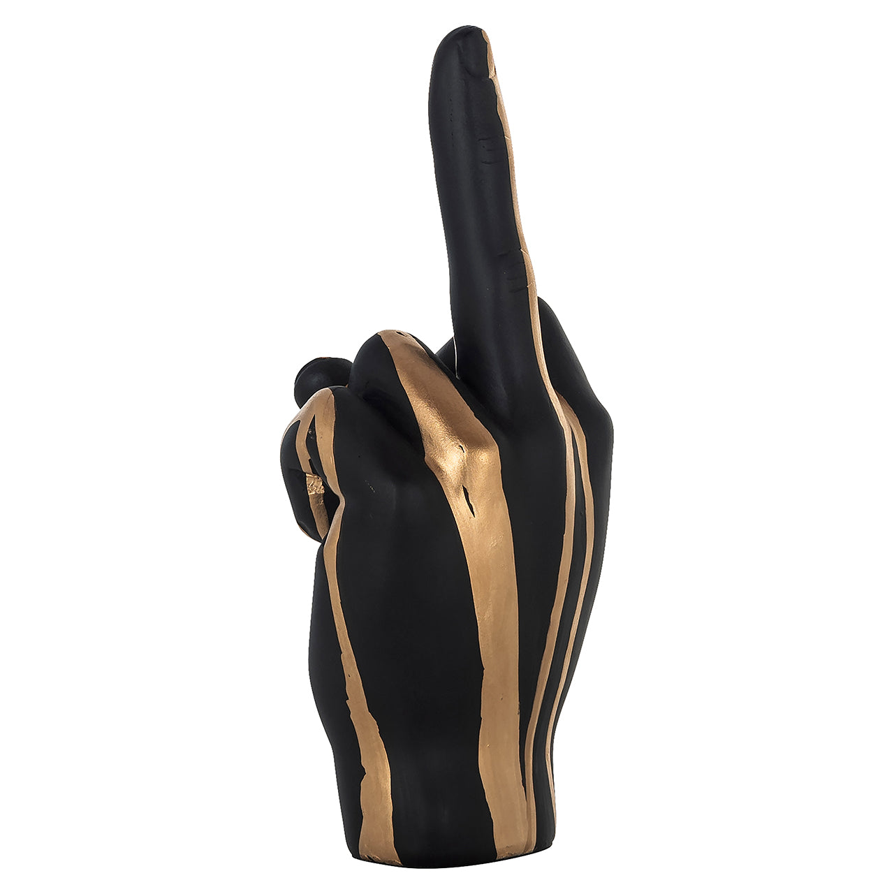 Deco object hand digitus (Zwart/goud)