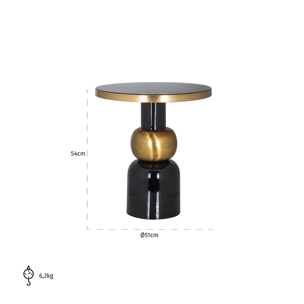 Bijzettafel Mose 51Ø (Zwart)