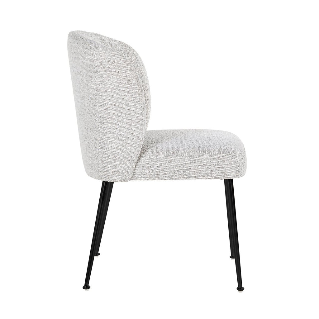 Stoel Fallon Wit Bouclé / zwart (Kopenhagen 900 Bouclé Wit)