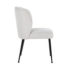 Stoel Fallon Wit Bouclé / zwart (Kopenhagen 900 Bouclé Wit)