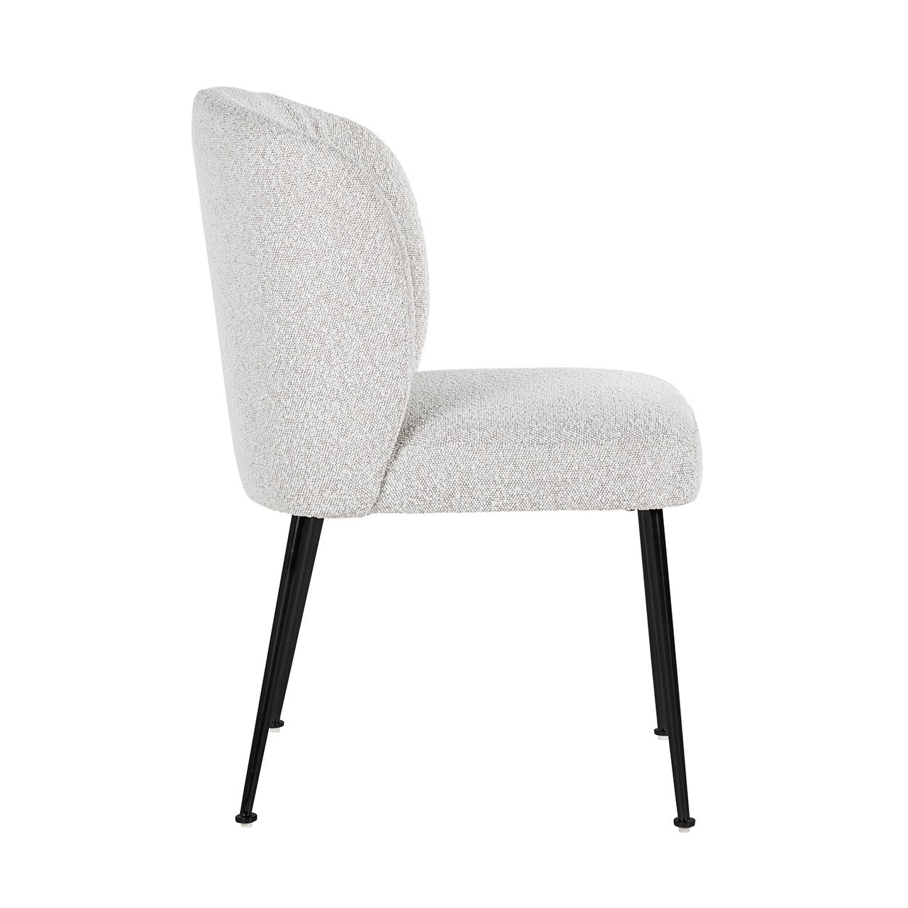 Stoel Fallon Wit Bouclé / zwart (Kopenhagen 900 Bouclé Wit)