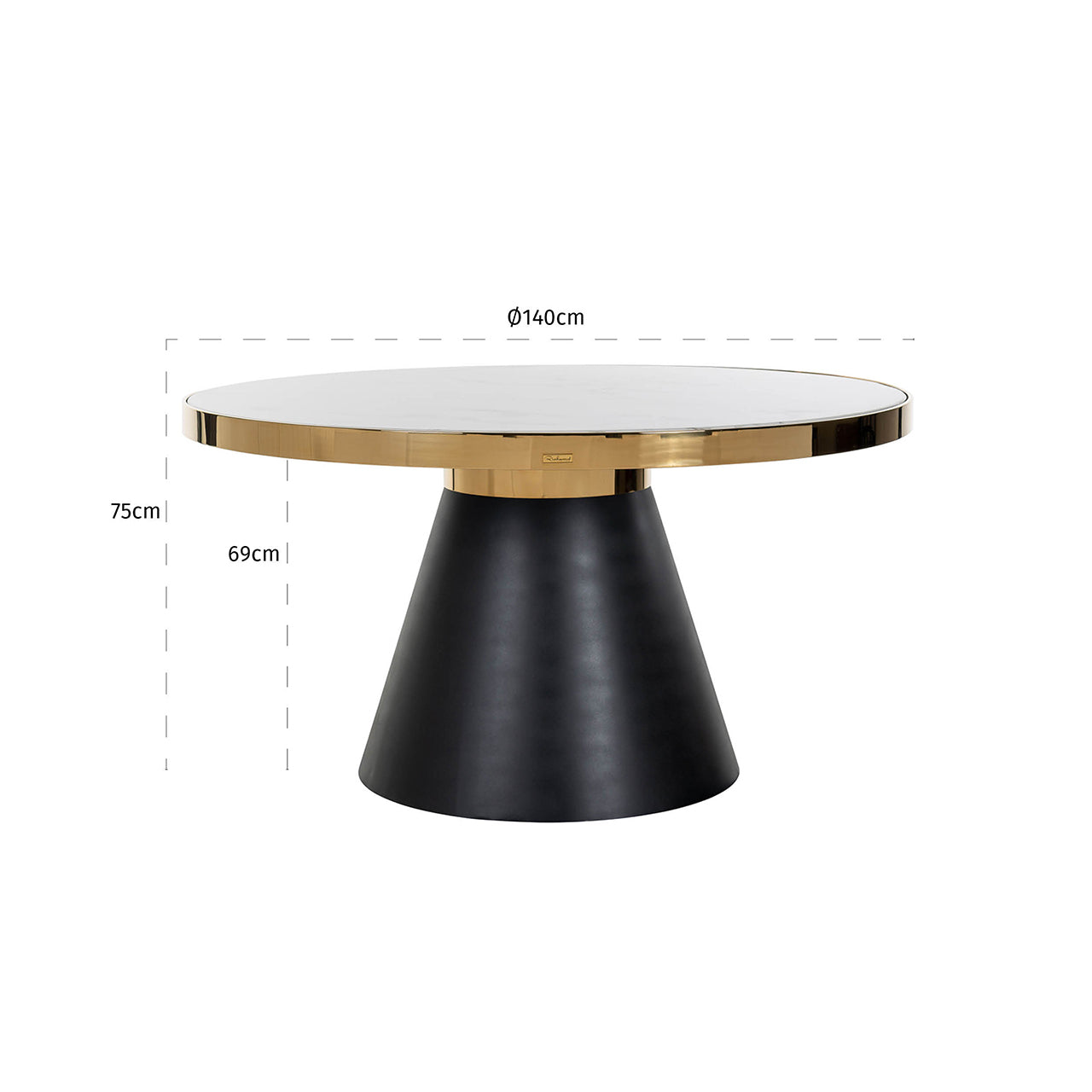 Eettafel Odin 140Ø (Goud)