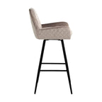 Barstoel Linsey draaibaar khaki fluweel (Quartz Khaki 903)