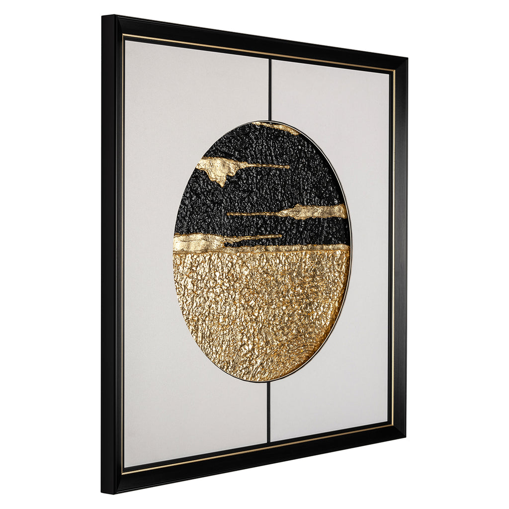 Wandkunst Maan (Zwart/goud)