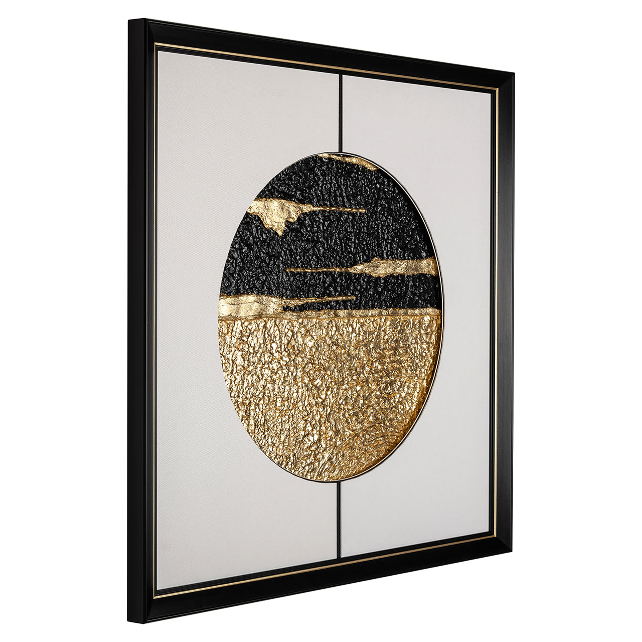 Wandkunst Maan (Zwart/goud)