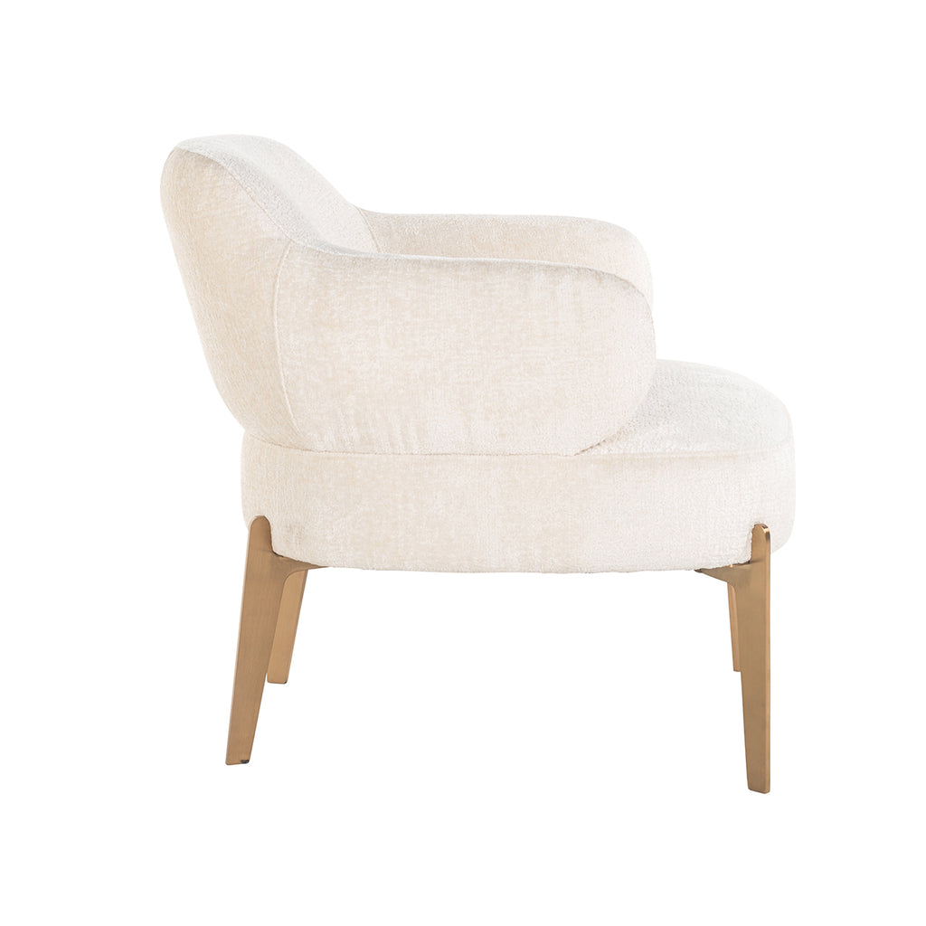 Fauteuil Venus witte chenille (Bergen 900 witte chenille)