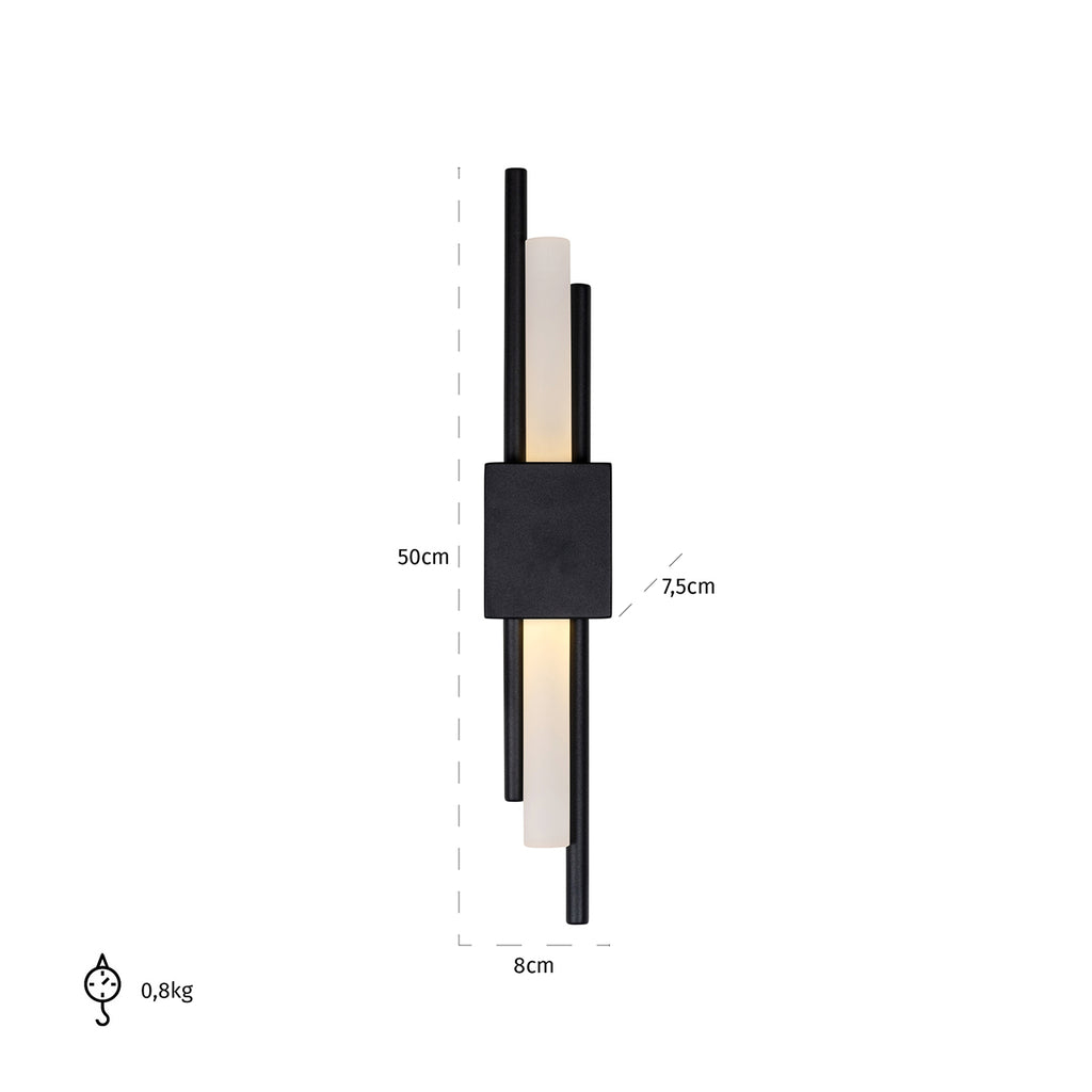 Wandlamp Mylas zwart (Zwart)