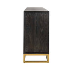 Dressoir Blackbone goud 4 deuren + open vak (Zwart rustiek)