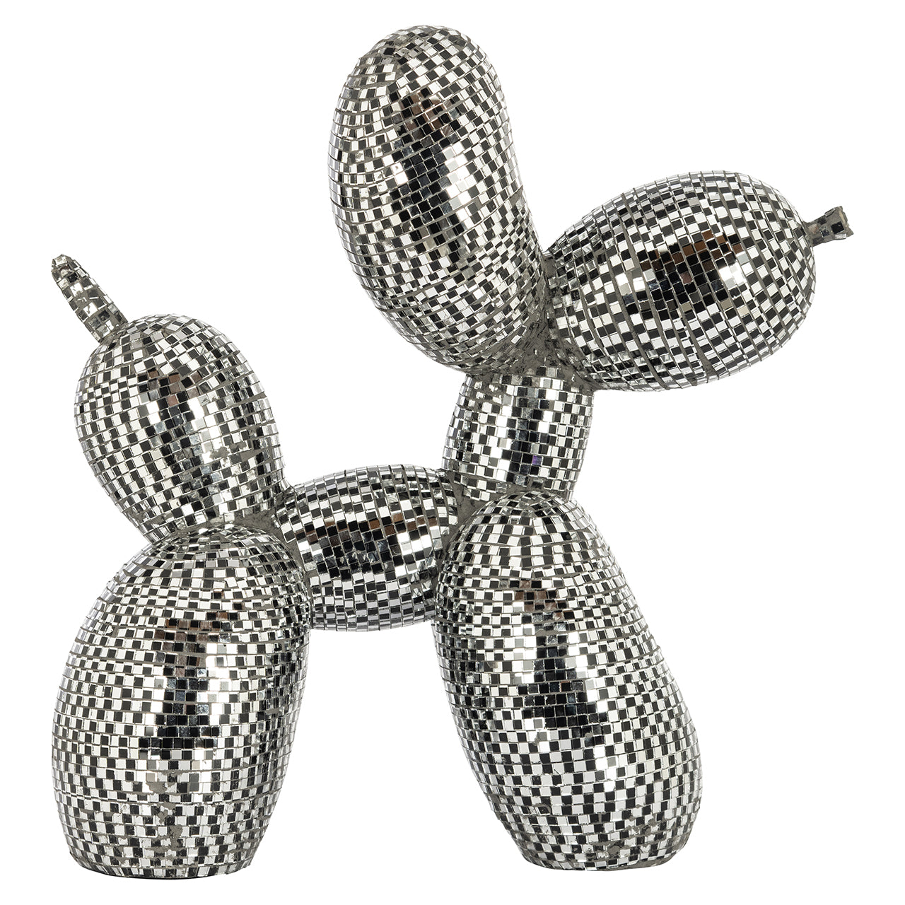 Honden decoratie object spiegel zwart (Zwart)