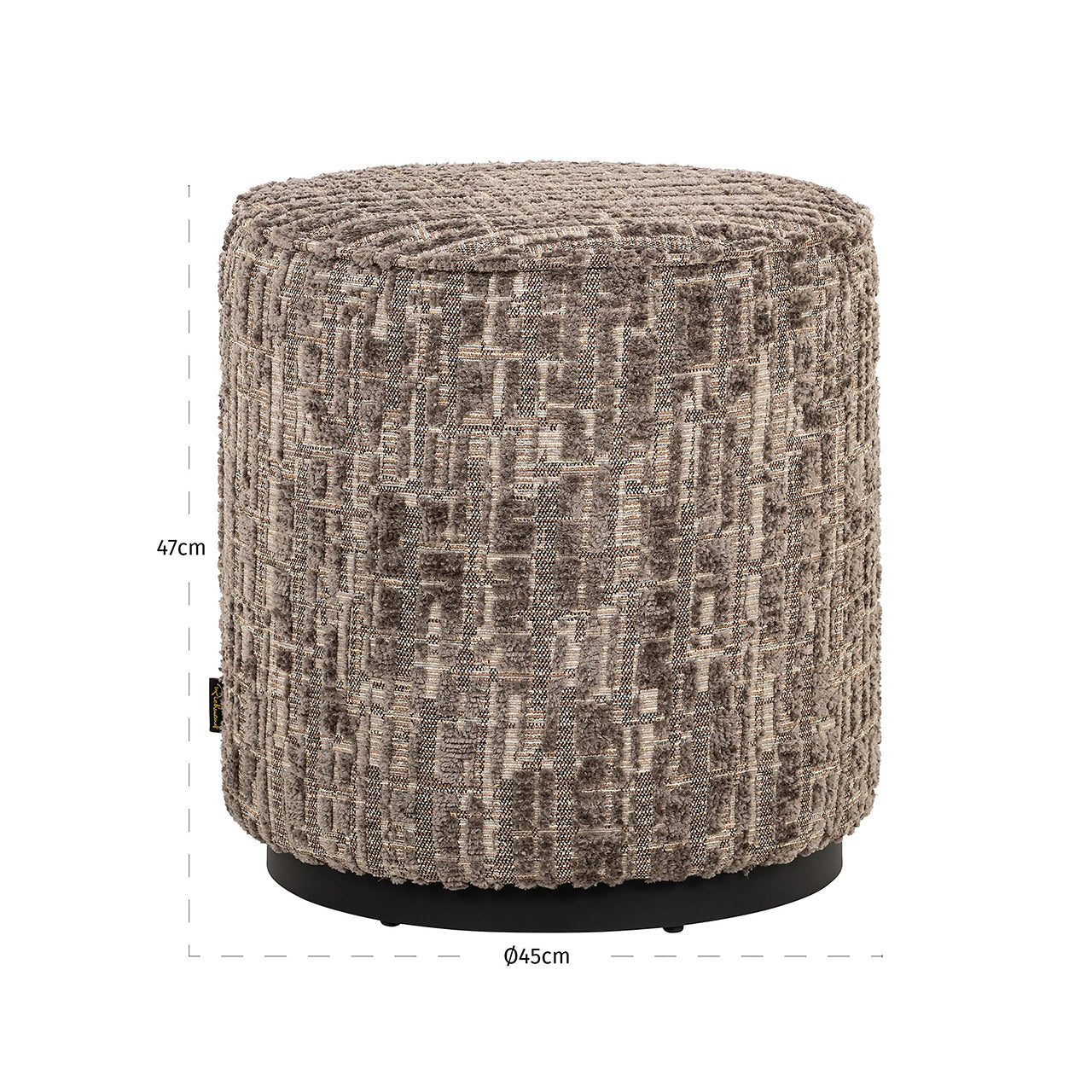Poef Lexie 45Ø grijs dalia (Dalia 45 Greige)