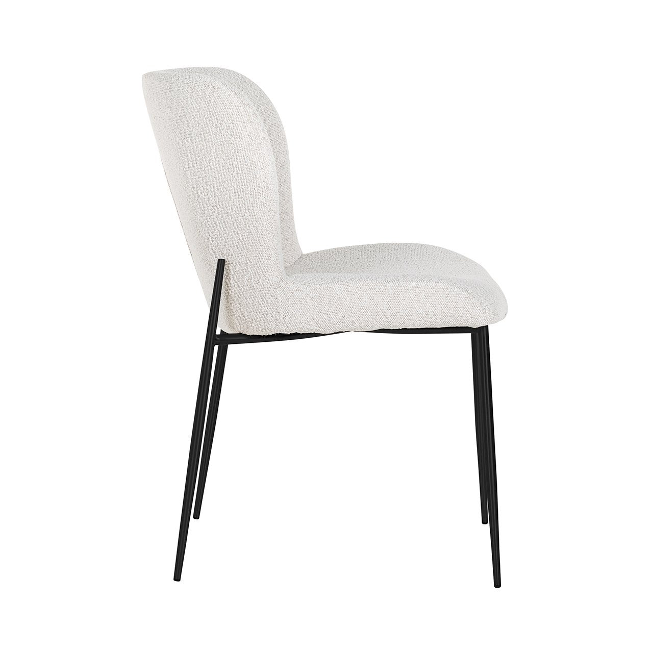 Stoel Darby wit bouclé / zwart (Kopenhagen 900 Bouclé Wit)