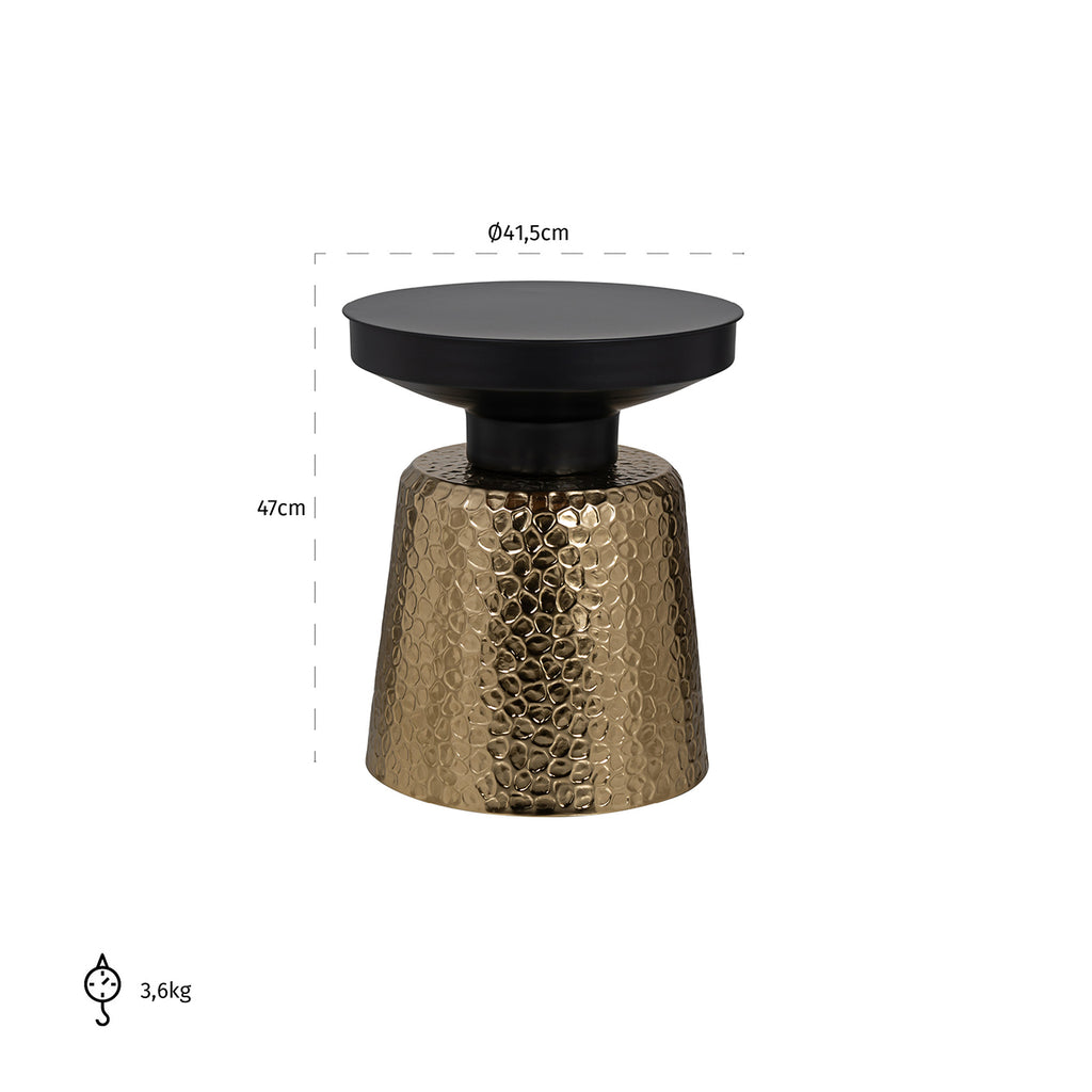 Bijzettafel Freddie (Zwart/goud)