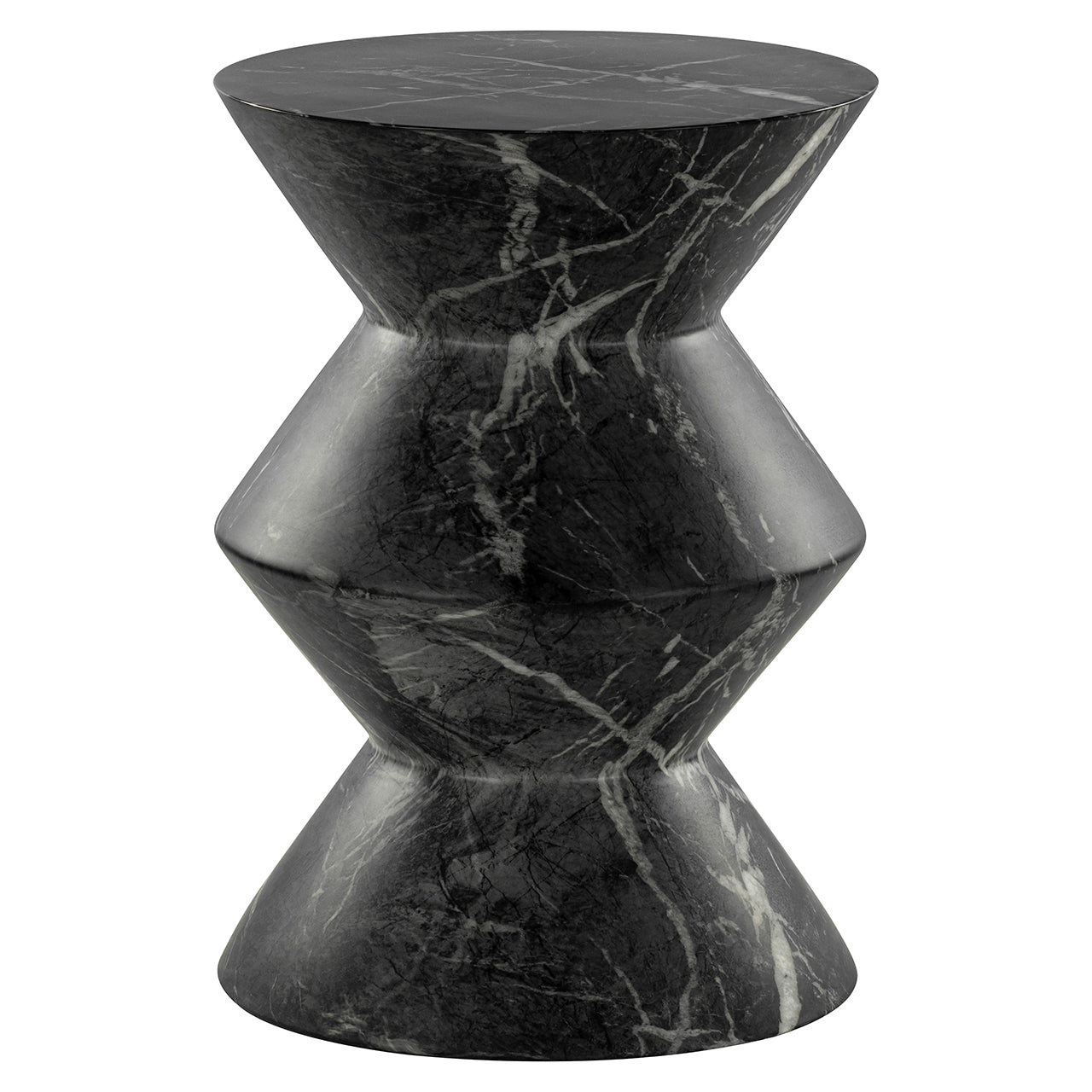 Bijzettafel Bosco faux zwart marmer (Zwart)