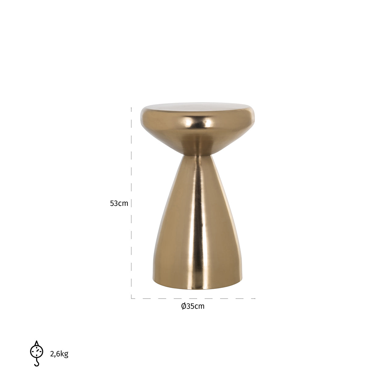 Bijzettafel Arlo (Goud)