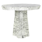 Eettafel Rockyard 140Ø nep wit marmer binnen/buiten (Wit)