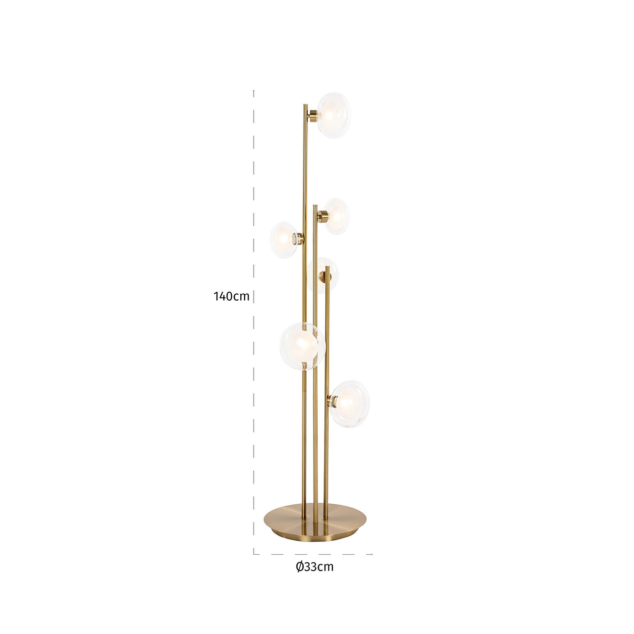 Vloerlamp Luva messing (Geborsteld Goud)